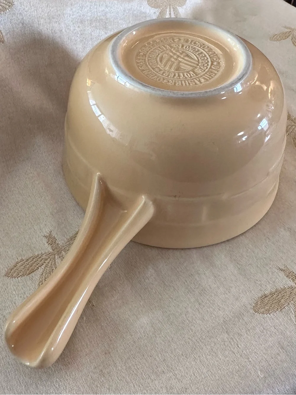 Longaberger Woven Traditions Stoneware Chili / Soup / Chowder Bowl w/ Handle.
